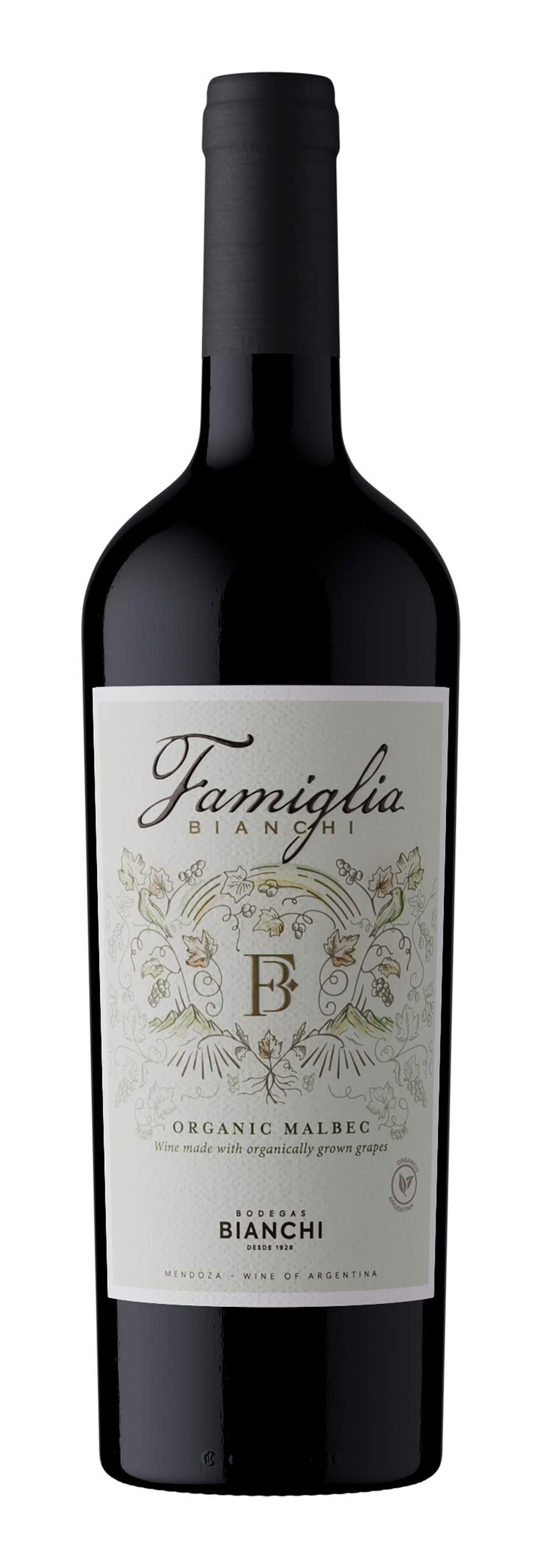Famiglia Bianchi Malbec, Made with Organic Grapes - Bottle - 2023 Vintage & After